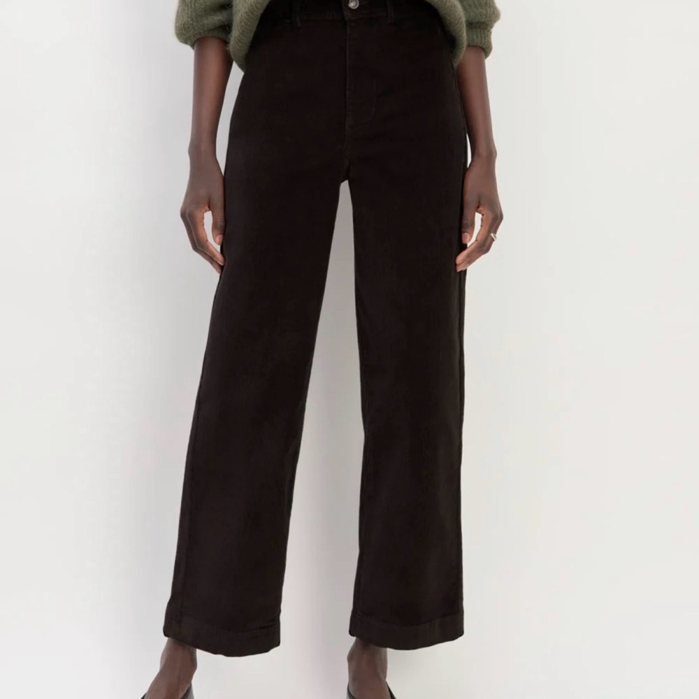 Everlane black wide leg corduroy pants